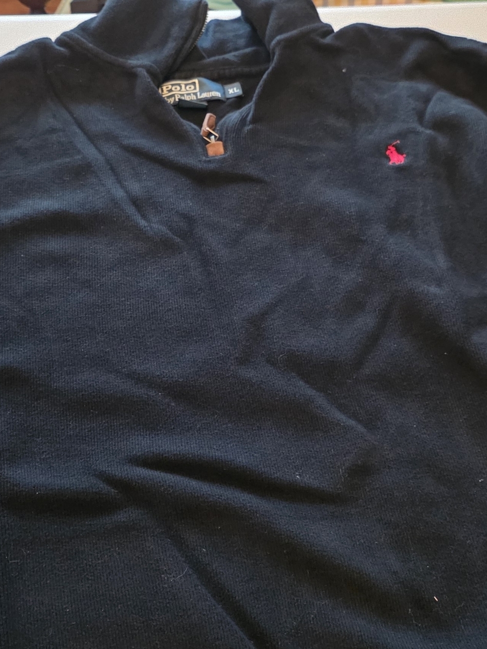 Polo Ralph Lauren Black Pullover Sweater with Pink Pony